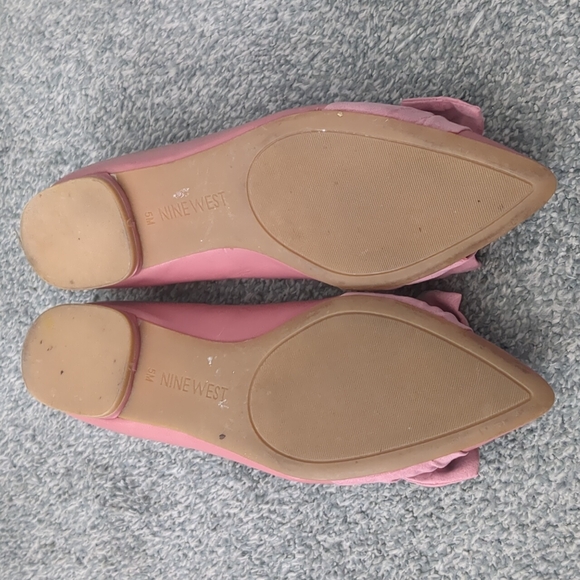 Nine West pink pointy toe leather flats - Picture 4 of 4